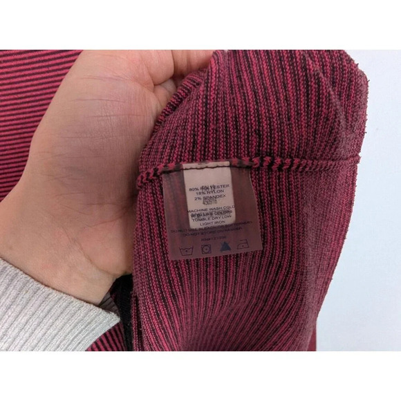 Title Nine L Synergy Rolled Mock Neck Turtleneck Sweater Stripe Outdoors Hiking - Picture 11 of 12